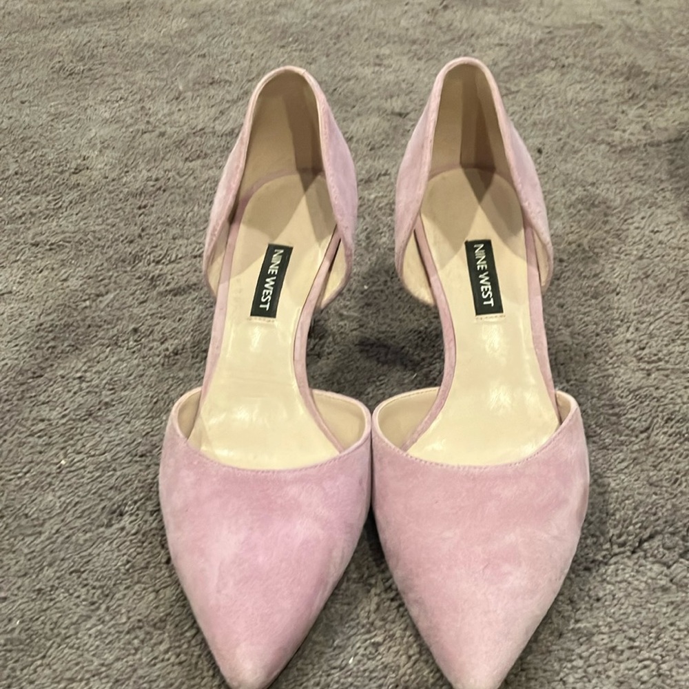 Lavender suede heels